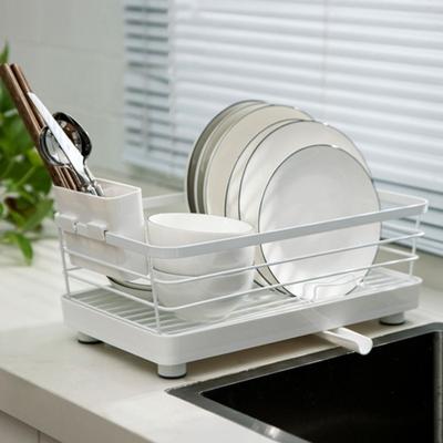 Drainer Tray Dish Drying Rack Carbon Steel Plates Organizer with Drainboard  Household