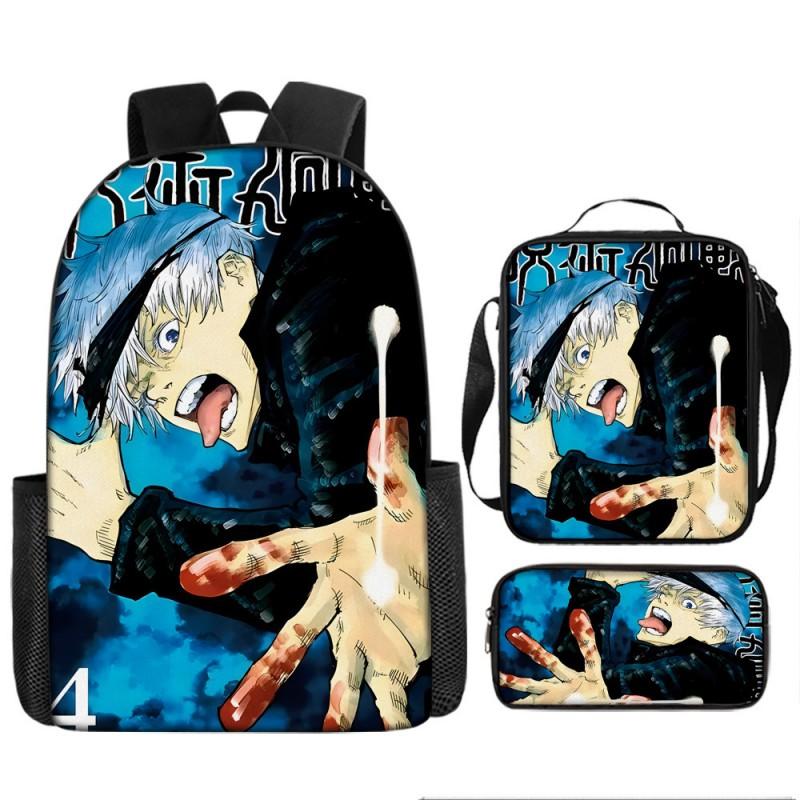 Zaino Scolastico Anime Jujutsu Kaisen per Bambini e Ragazzi Leggero in Tessuto Oxford Borsa a Doppia Tracolla con Schienale Imbottito