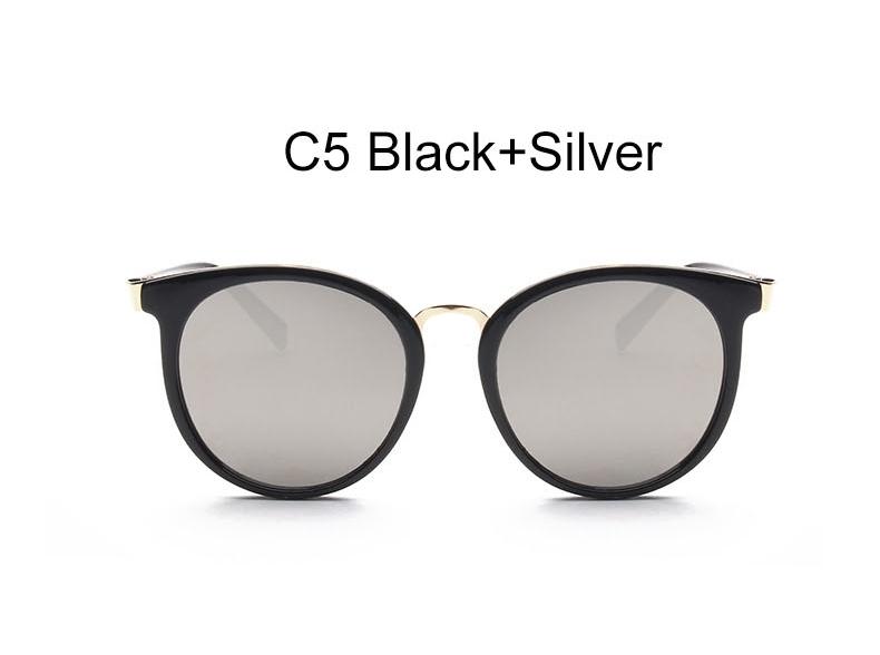 Mirror Sunglasses Women Cat Eye Oversized Round Pink Sunglasses Female Luxury Brand High Quality Glasses Ladies Lady UV400