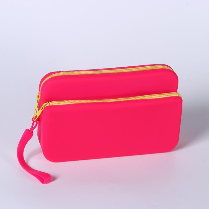 Silicone Zipper Portable Storage Bag Coin Purse Lipstick & Cosmetics Pouch Travel Bag Unisex Soft Handle