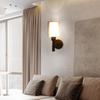 Modern Minimalist Bedroom Bedside Wall Light LED Creative Living Room Wall Light American Corridor Staircase Light White Glass