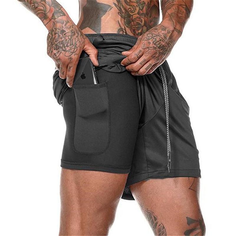 Men's Athletic Double-Layer Running Shorts - Trendy, Casual, Outdoor Fitness Wear