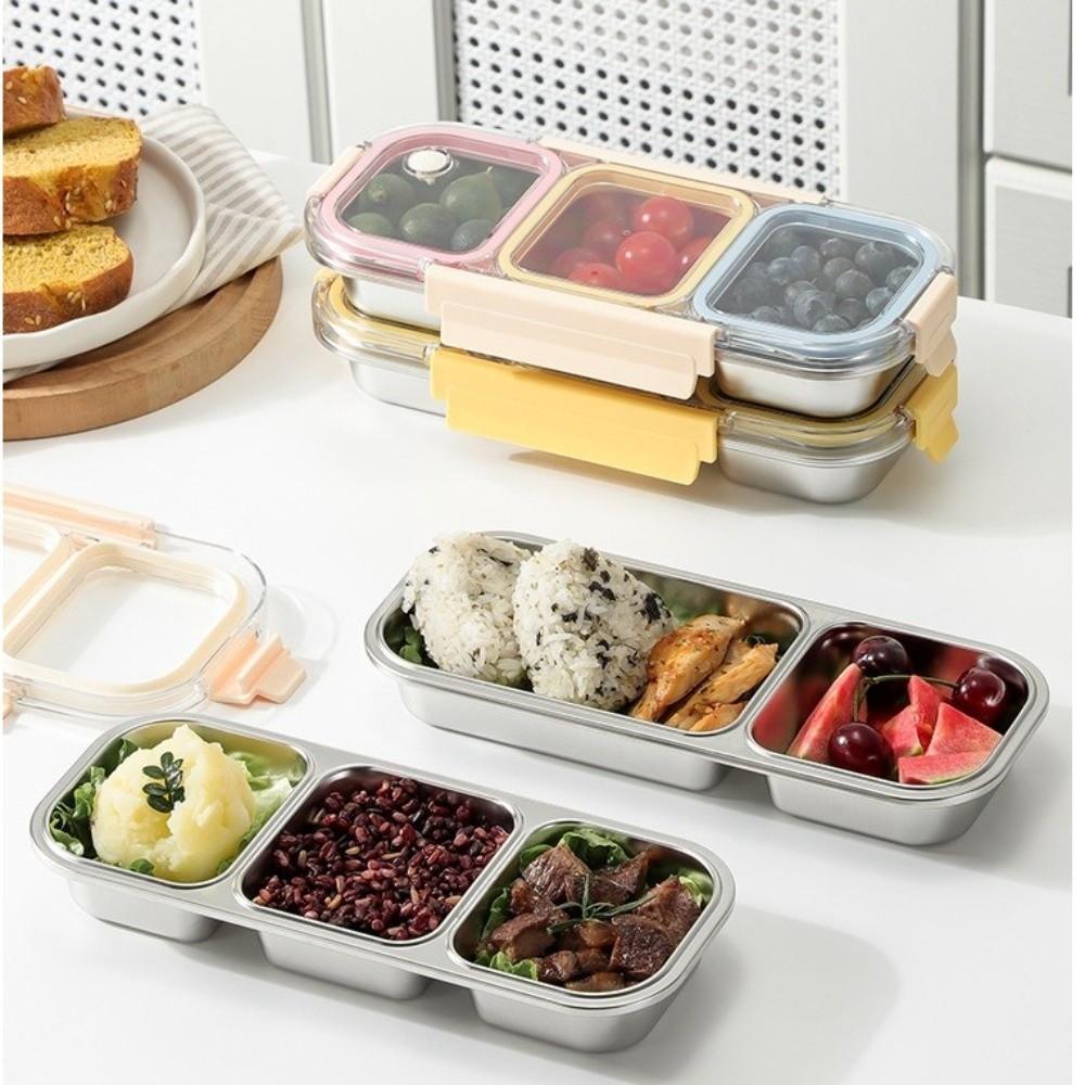 with Fork Spoon Bento Box 304 Stainless Steel Food Container New Divided Lunch Box For Meal Prep