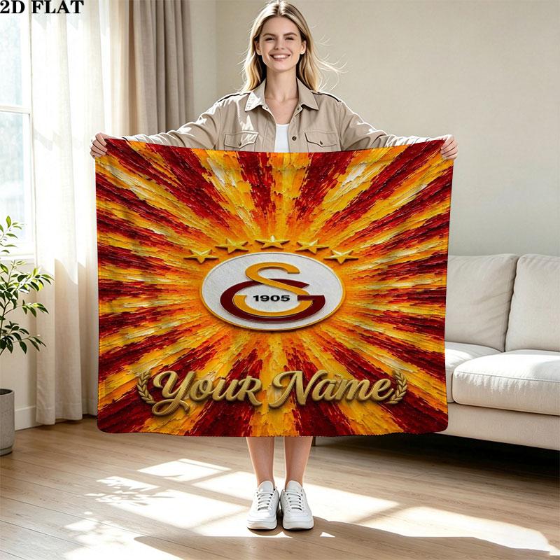 1PC Galatasaray S Custom Name Patterned Flannel Blanket Suitable For All Seasons for Home Decor Warmth and Comfort Gifts Holiday Present