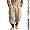 Pantalons Jogging Homme en Lin Taille à Cordon Coupe Ample Respirants Coniques Décontractés pour Plage Vacances Quotidien