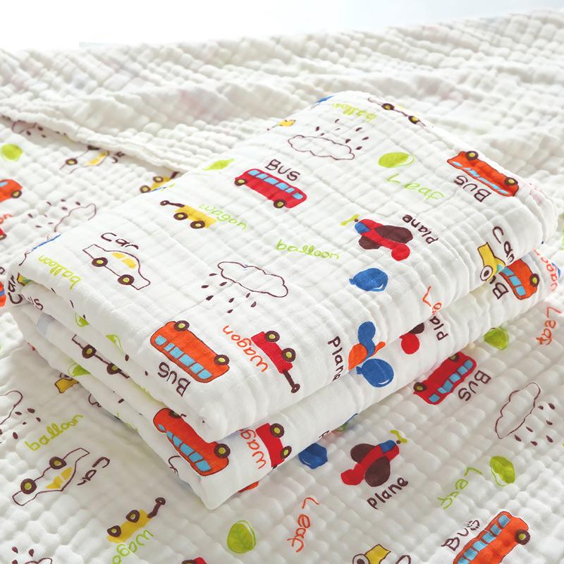 110x110cm High Density Pure Cotton Six-Layer Gauze Baby Bath Towel and Toddler Blanket