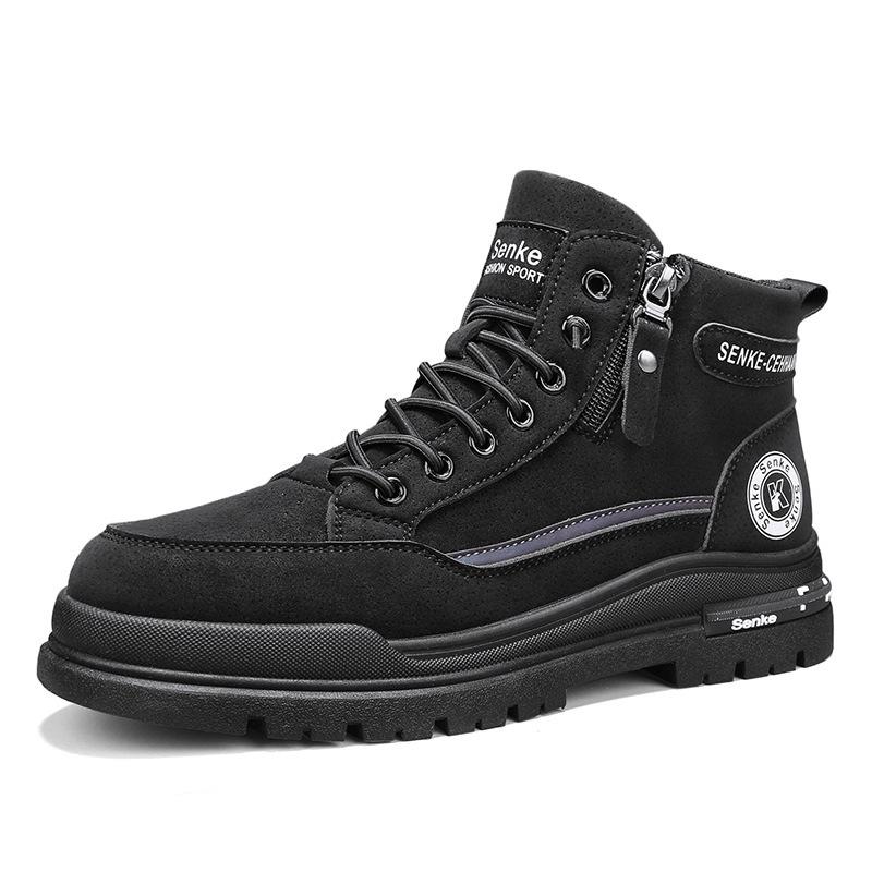 Men s shoes winter construction site work velvet warm cotton shoes non-slip wear-resistant tooling shoes 39