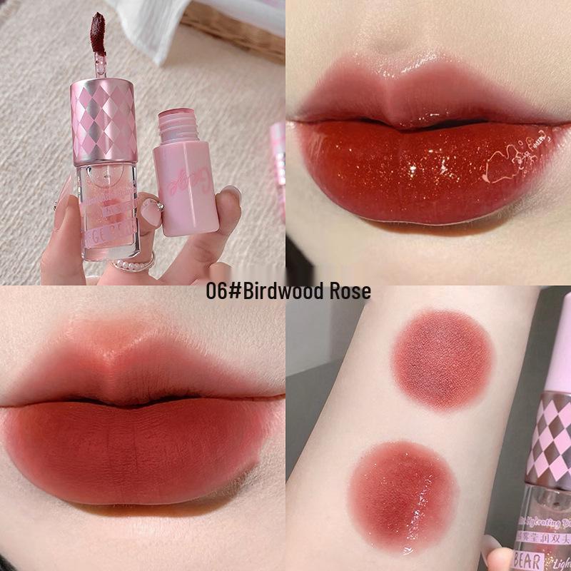 Gege Fluffy Mist Double-Ended Lip Glaze: Brightening Nude with Long-Lasting, Natural Shine.