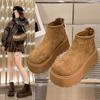 Women's Shoes Short Boots 2025 Winter Explosion Velvet Short Tube Muffin Platform Casual Martin Birkenstocks