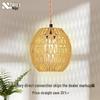 European Style Rattan Woven Chandelier: Bamboo Lantern Ceiling Light for Hotel, Restaurant, Bedroom
