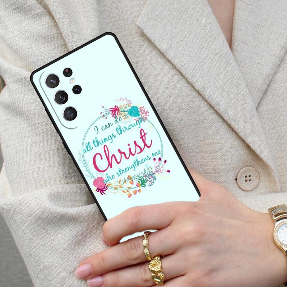 Bible Philippians Jesus Christ SOFT Cell Phone Case for Samsung Galaxy S26 Ultra S25 S24 S23 S22 S21 S20 Note10 Cover