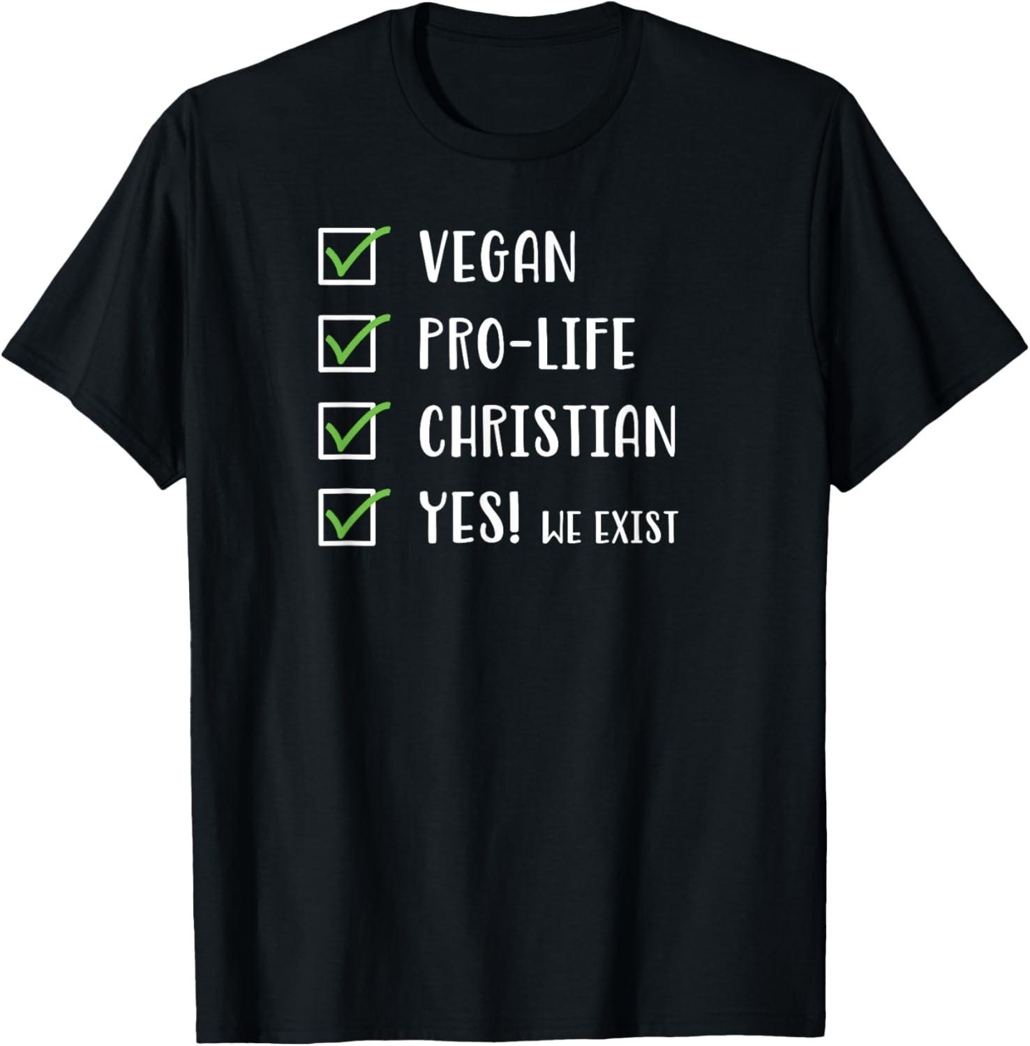 Christian Vegan Pro-Life Gift T-Shirt S