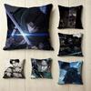 Anime AAttack On Titan LLevi Ackerman Square DoubleSided Printed Pillow Case Bedroom Bedside Pillow Sofa Cushion Cover