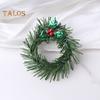 10 Teile/satz Weihnachtskranz Serviettenring Weihnachtsmannmütze Glänzende Blätter Wiederverwendbare Weihnachtsfeier Feiertag Tischdekoration Künstliche Girlande Abendessenserviette