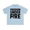 FREEDOM UNDER FIRE Tee American Charlie Kirk 100%Cotton High Quality Tee-shirt Sleeve Grunge Summer O-neck Female/Male Tees
