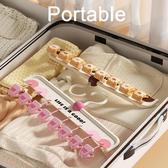 Non-Slip Hangers with Clips Multi-Clip Drying Rack Animal Claw Clip Clothes Hanger Wardrobe Organizer for Socks Underwear Home Dormitory Use