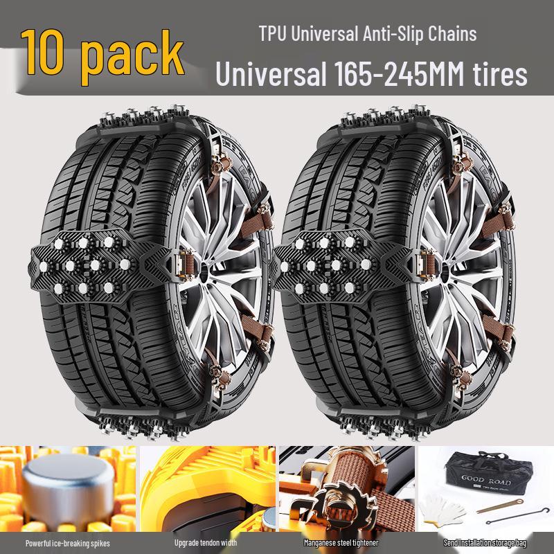 Universal Thickened Anti-Skid Ice-Breaking Tire Chains for Sedans & SUVs