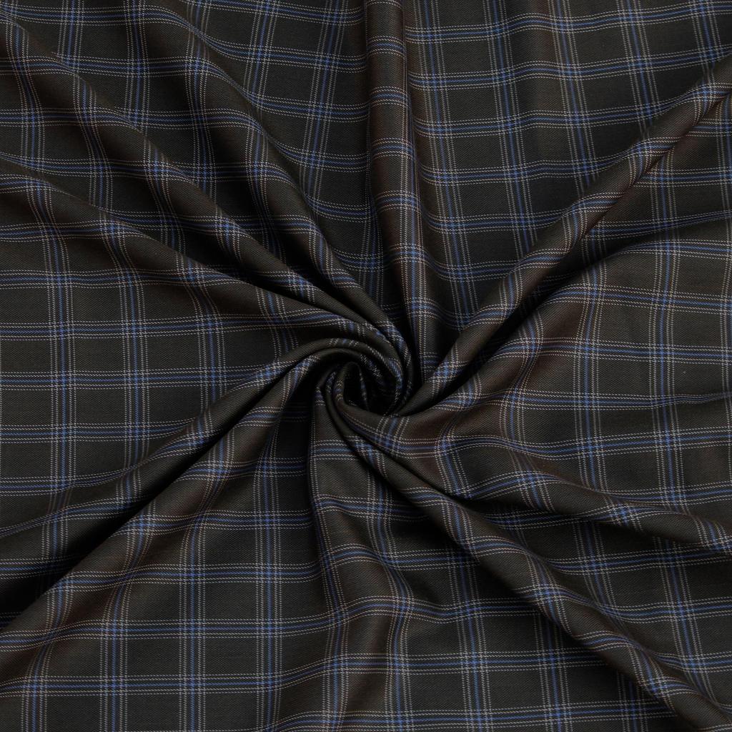 Men's Olive Checkered Suit - Premium 70% Viscose, 30% Polyester Fabric