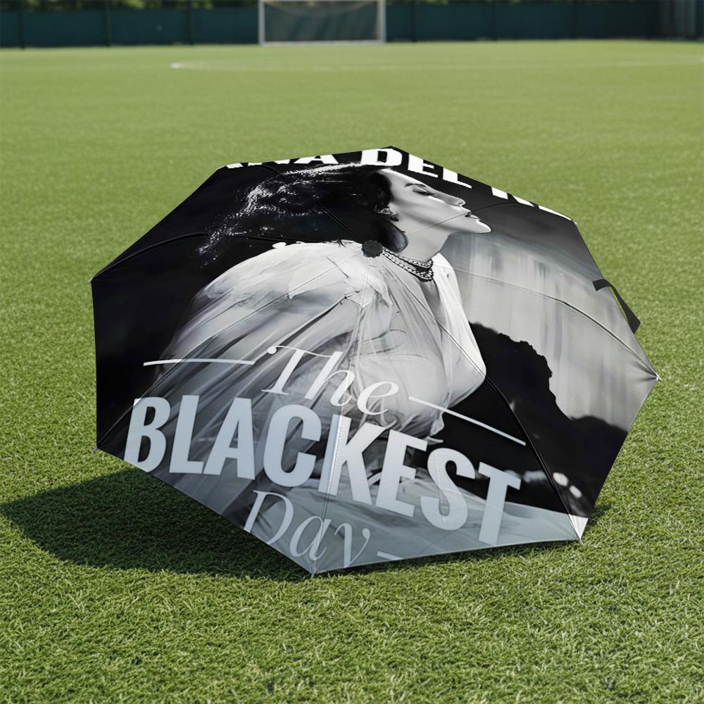 1 шт. Автоматический складной зонт - Узор Lana Del Rey, Портативная и складная конструкция с 8 спицами, Рождественские и новогодние подарки