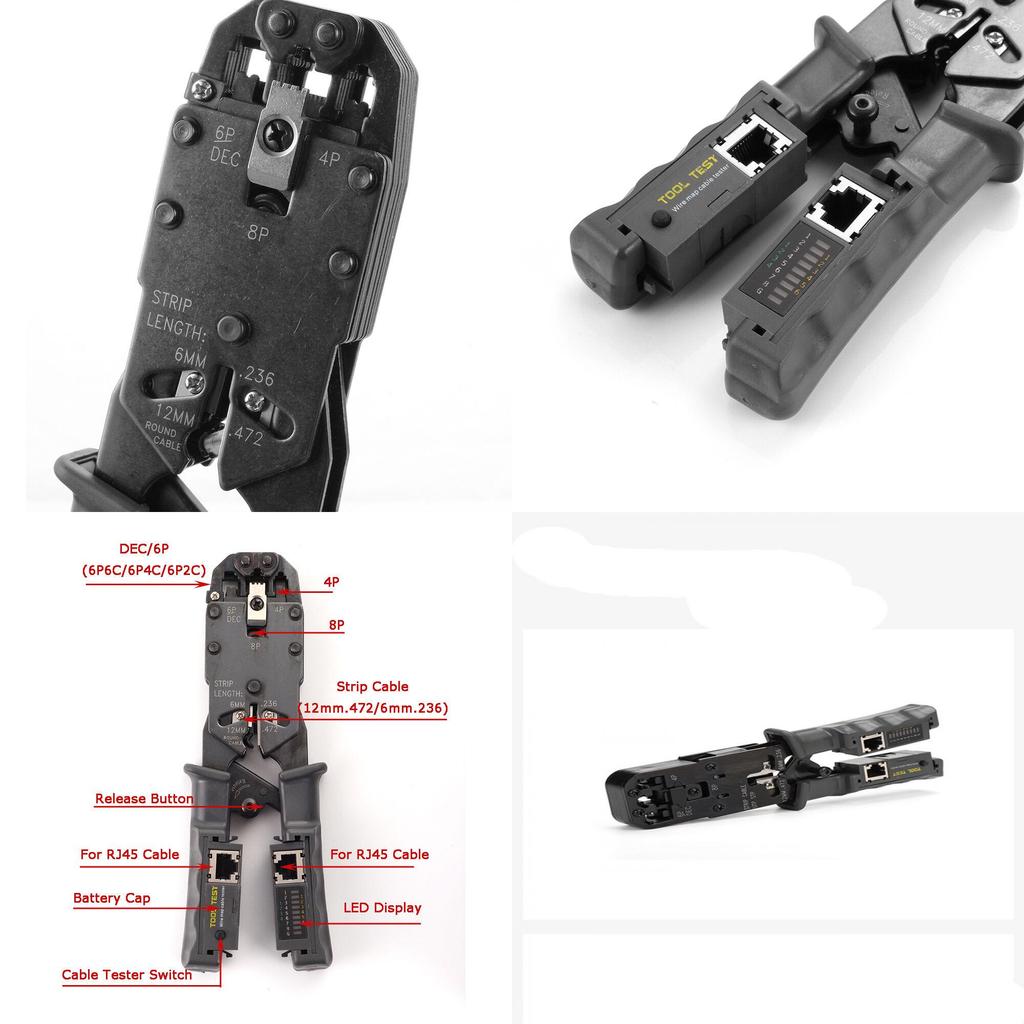 Premium Quality Network Lan Cable Crimper Stripper Cutter Pliers Tester For Rj45 Rj11 Rj9