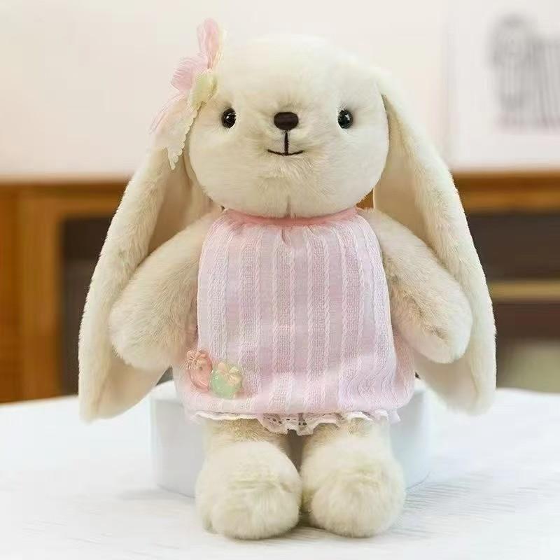 Fragrant Rabbit Cuter Plush Doll With Dress And Bow Decoration For Kids Play