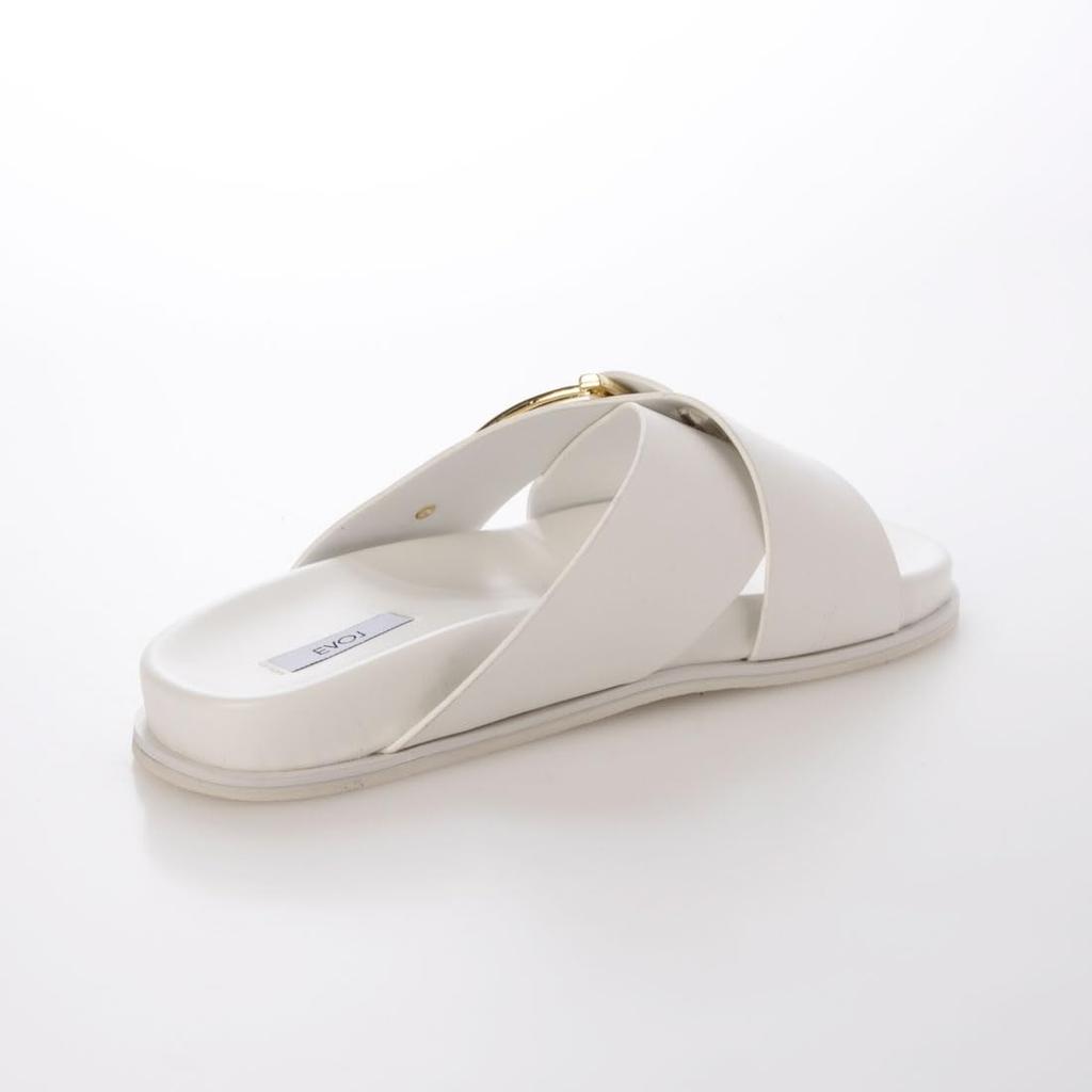EVOL Women's Cross-Strap Flat Sandals, Sizes S-LL, Lightweight, IY5718 WH, Large