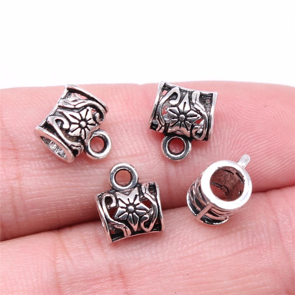 20pcs Charms Connector Bails Beads Antique Silver Color Bails Beads Charms Jewelry Findings DIY Bails Beads Connector