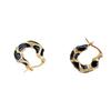 Leopard Print Enamel Circle Earrings - Drip Glaze French Chic Ear Cuffs for Women
