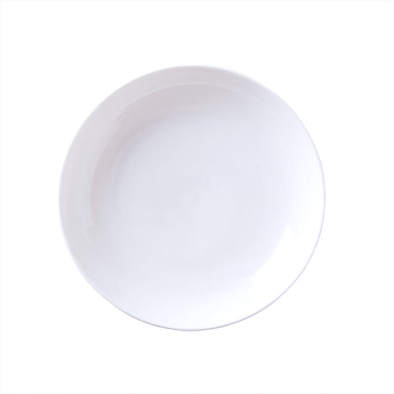 COKRSUPE 8-Inch Pure White Ceramic Deep Dinner Plates