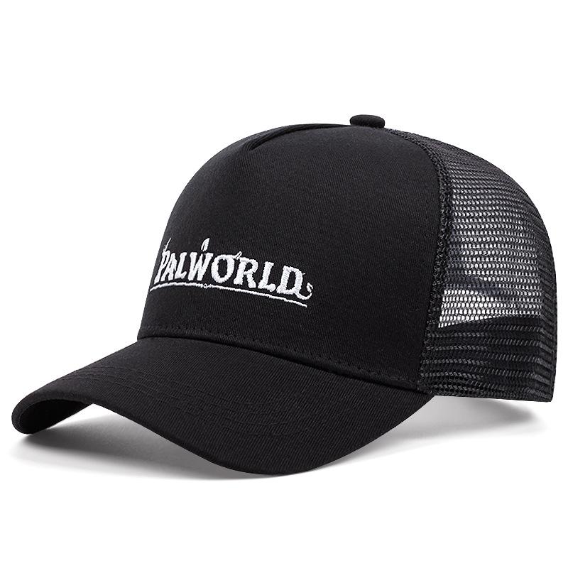 Palworld Cartoon Embroidery Baseball Cap Outdoor Sports Mesh Cap Shade Mesh Cap Adjustable 55-61cm