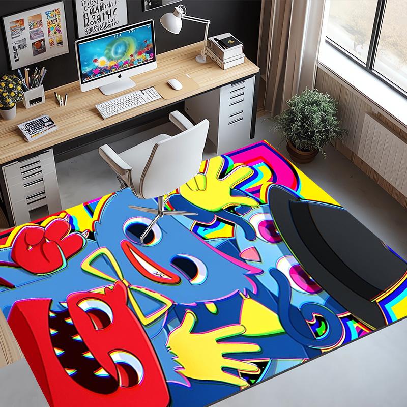 Huggy Wuggy Pattern Rug, Indoor/Outdoor Mat, for Picnic, Gameroom, Bedroom, Office, Living Room, Home Decor Carpet, Birthday Gift