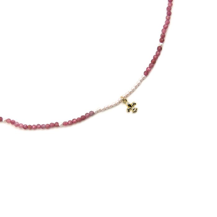 Collier Luxenter en argent 925 avec cristal rose finition or 18k - Atlo