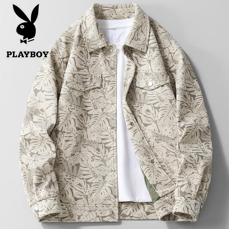Playboy Men's Corduroy Lapel Casual Jacket