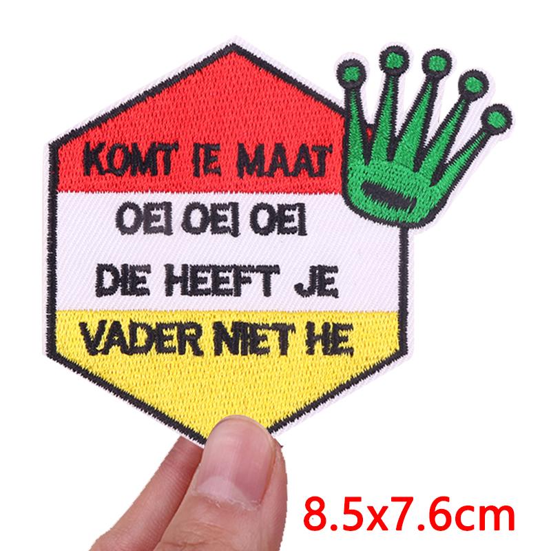 Niederlande Frosch Oeteldonk Emblem Gestickter Aufnäher Niederländischer Karneval Aufnäher Aufbügelbilder Für Kleidung DIY Feier Geschenke