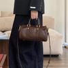 Borsa Boston vintage: Borsa a mano da donna in pelle conciata al vegetale leggera e di lusso