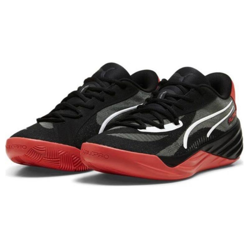 Puma All Pro Nitro Unisex Low Top Fashion Versatile Basketball Shoes Black Red White 379079-08
