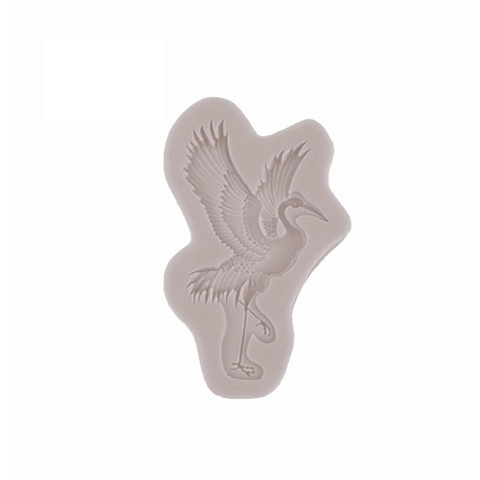 White Crane- Green Bean Cake Sugar Cake Mold Fondant Cake Food Grade Silicone Mold Baking Tool Chocolate Fondant Mold серый