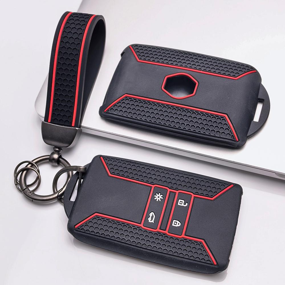 Key Fob Cover for Renault Duster Laguna Zoe Koleos Kadjar Captur Fluence Latitude with Keychain Protective Accessory Key Fob Protection