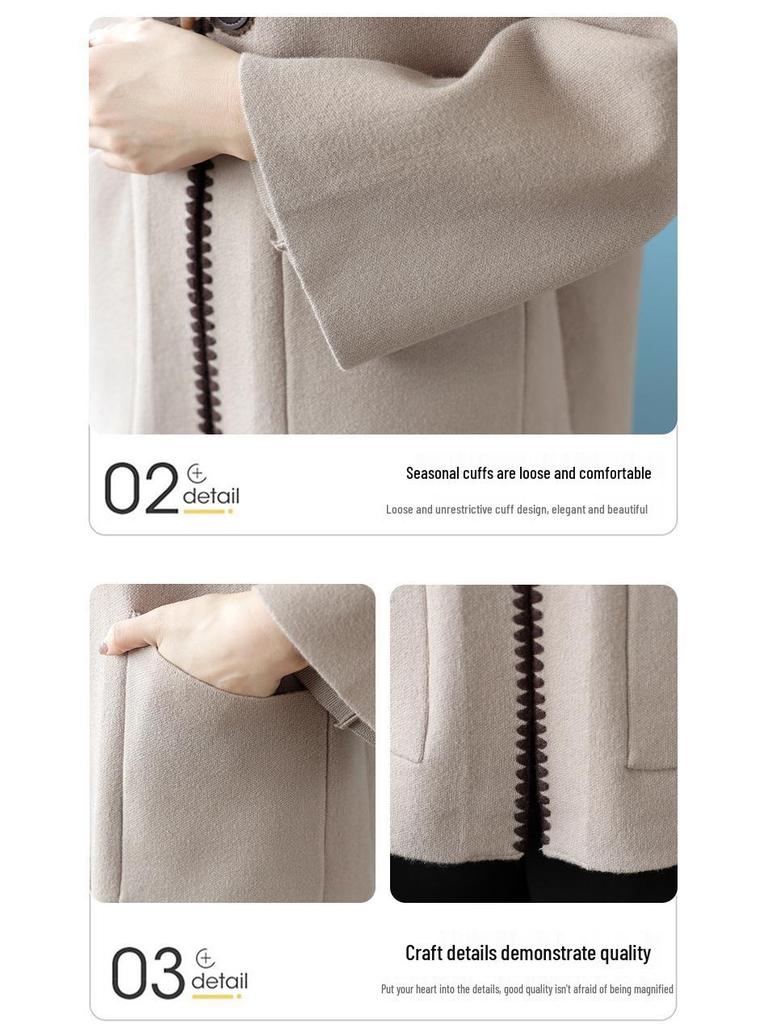 Women's Spring & Autumn Knit Cardigan: Fashionable Trench Coat for Middle-Aged & Elderly, New 2025 Style with Noble, Elegant Design.