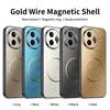 For POCO F7 Pro F7 Ultra Luxury Gold Wire Textured Coil Magnetic All-Inclusive Dropproof Phone Case