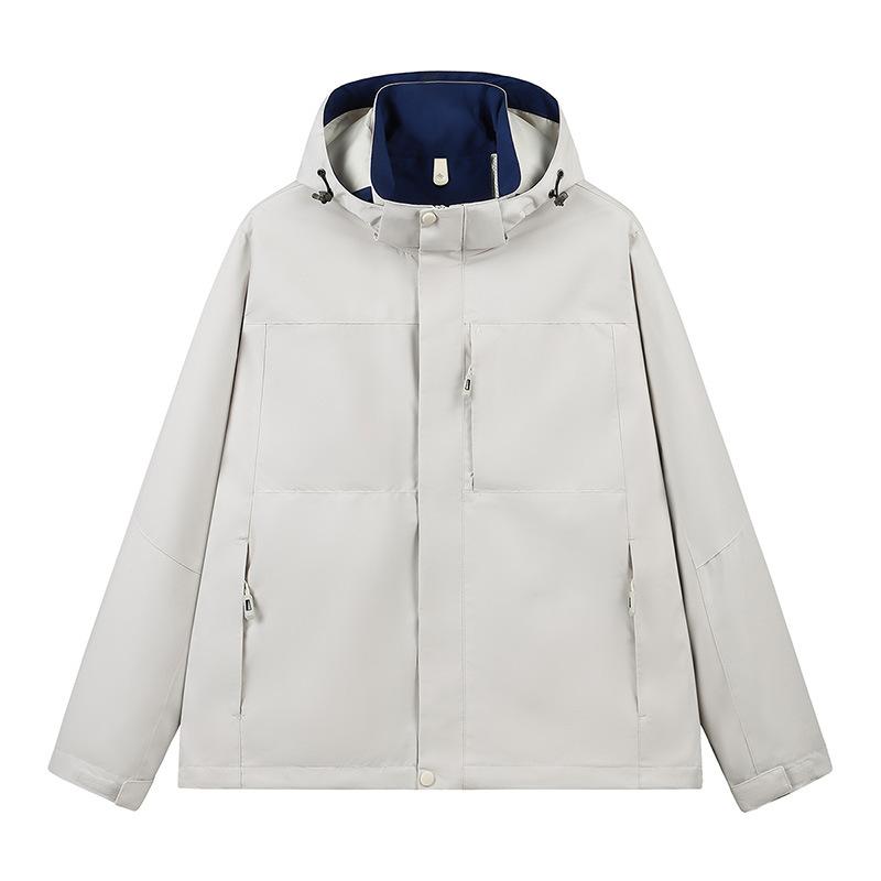 Solid Color Double-sided Wear Couple Windproof and Waterproof Single-layer Jacket Casual Outdoor Sports Men's and Women's Jackets Hooded Outside
