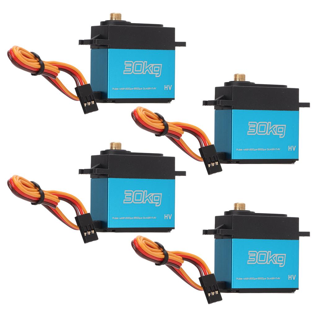 4Pcs 30kg RC Metal Gear Digital Servo with 25T Metal Servo Arm for 1 10 Remote Control Car Plane