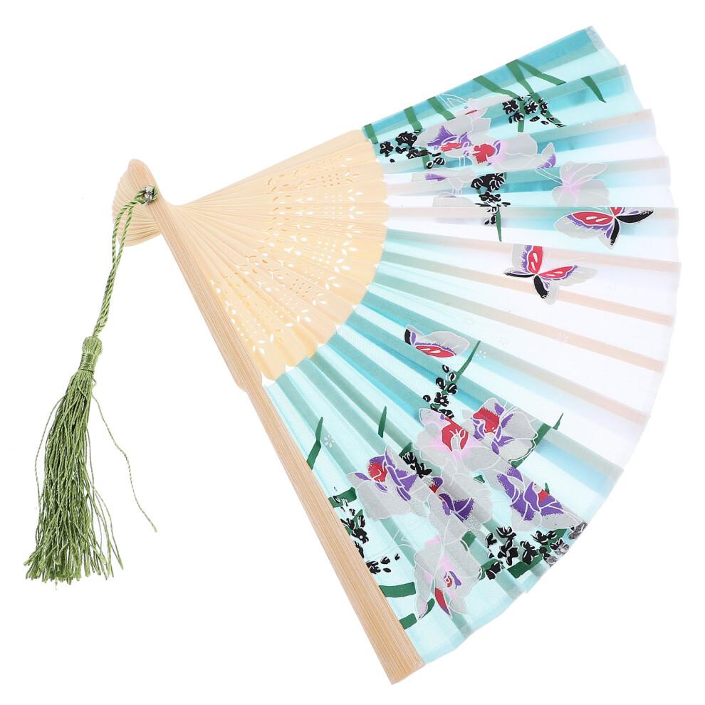 4Pcs Multicolor Bamboo Folding Fan Traditional Chinese Fan for Decor