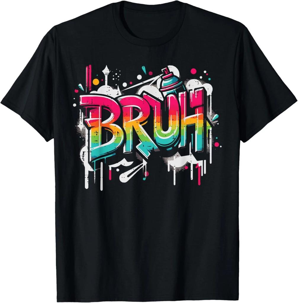 Bruh Graffiti Funny Saying Street Art Meme Men Boys Kids T- Shirt
