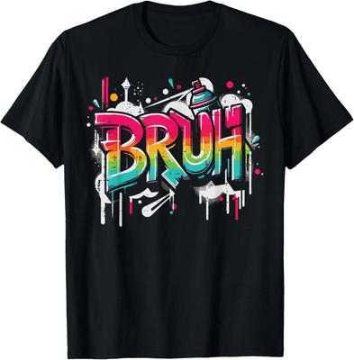 Bruh Graffiti Funny Saying Street Art Meme Men Boys Kids T- Shirt