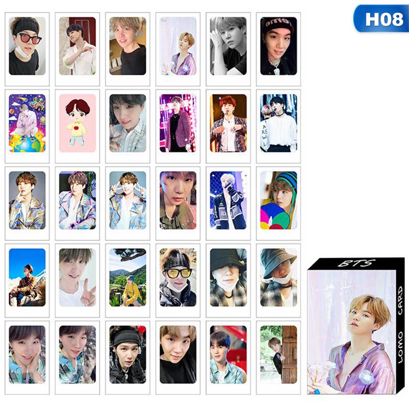 Pocztówka BTS Karta LOMO 30 sztuk w pudełku Plakaty Zestaw pocztówek pamięciowych Kartki z życzeniami Pocztówki prezentowe