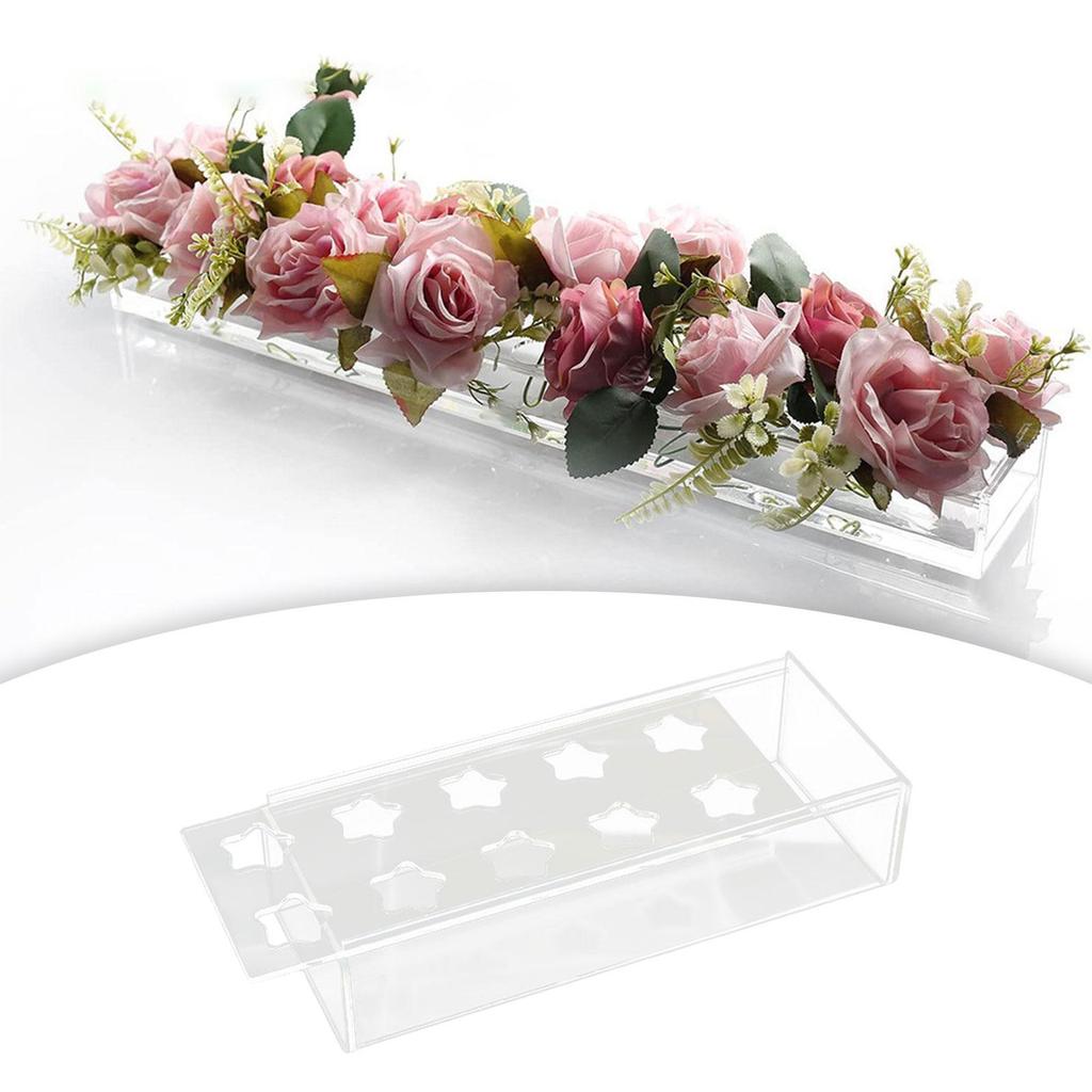 Clear Acrylic Flower Vase Rectangular Floral Arrangement Decorative Modern Wedding