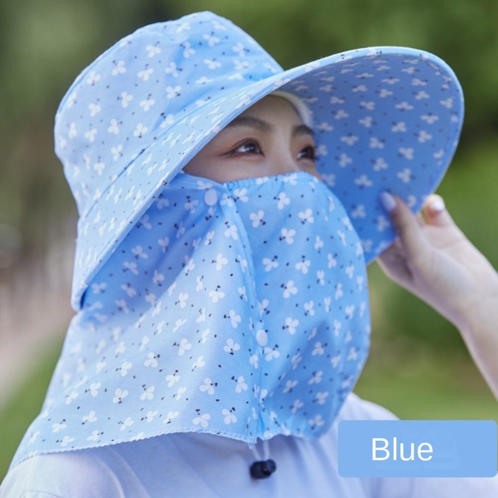 Hot Sale Wide Brim Tea Picking Cap Anti-uv Shawl Mask Protect Neck Women's Ponytail Hat Outdoor Sports
