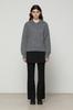 CURRENT Sailor Collar Hairy Knit Top [Charcoal]
