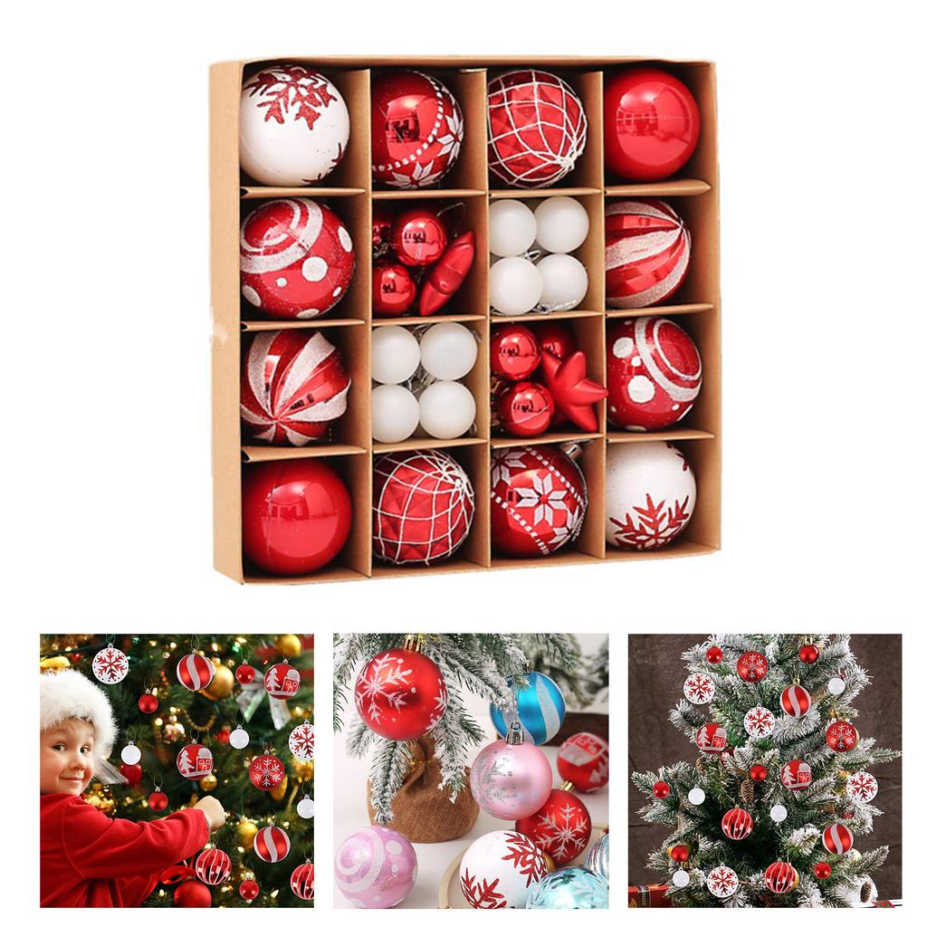 Christmas Tree Hanging Ball Ornaments Set Delicate Design High Quality Perfect for Decorating Indoor and Outdoor Spaces